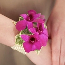 dark pink dendrobium orchid corsage